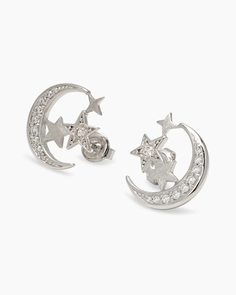 Ohrstecker "Mond & Sterne" mit Zirkonia
