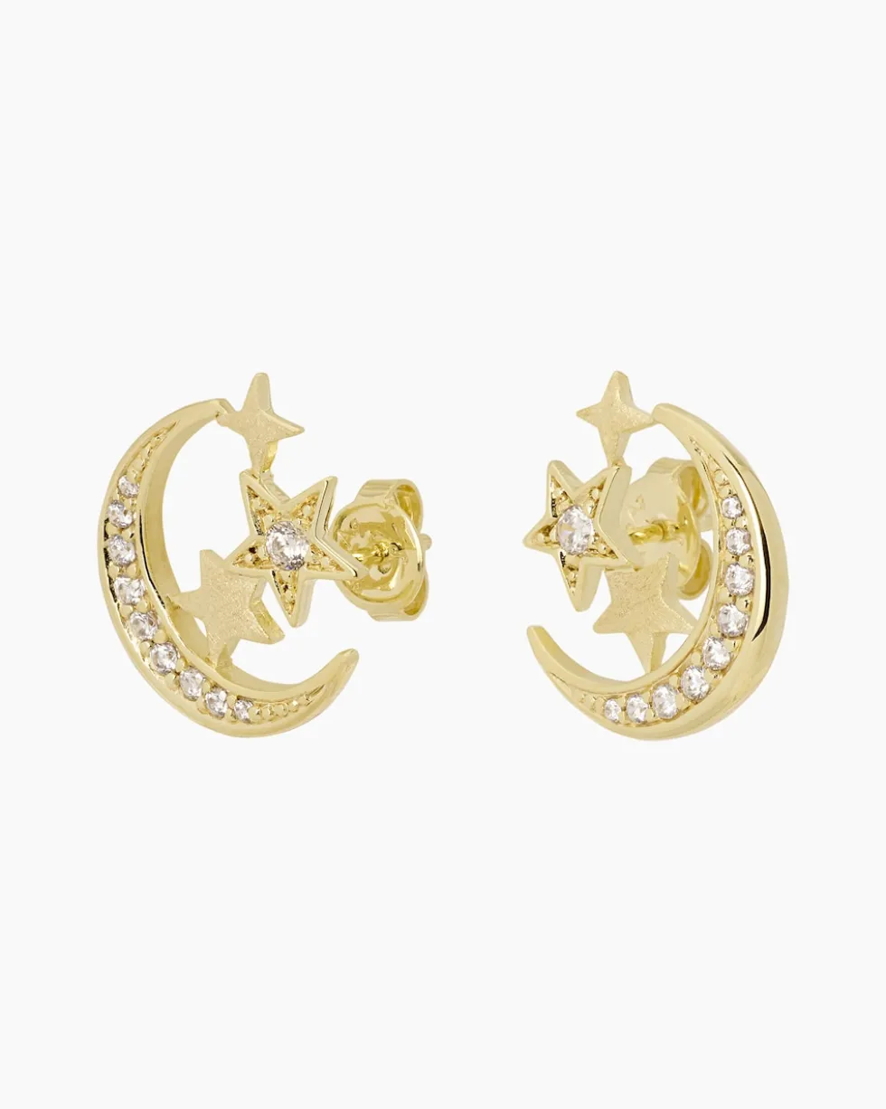 Ohrstecker "Mond & Sterne" mit Zirkonia