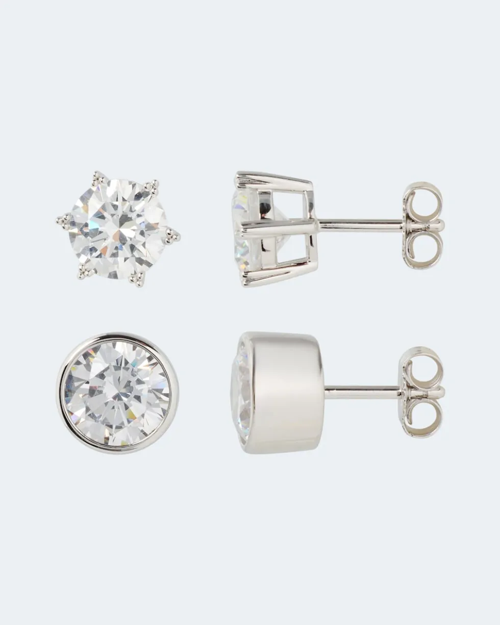 Ohrstecker-Set mit Zirkonia, 2 Paar