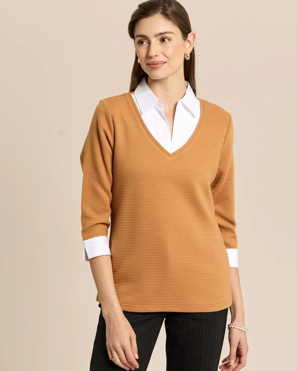 Ottoman-Shirt mit Blusenkragen
