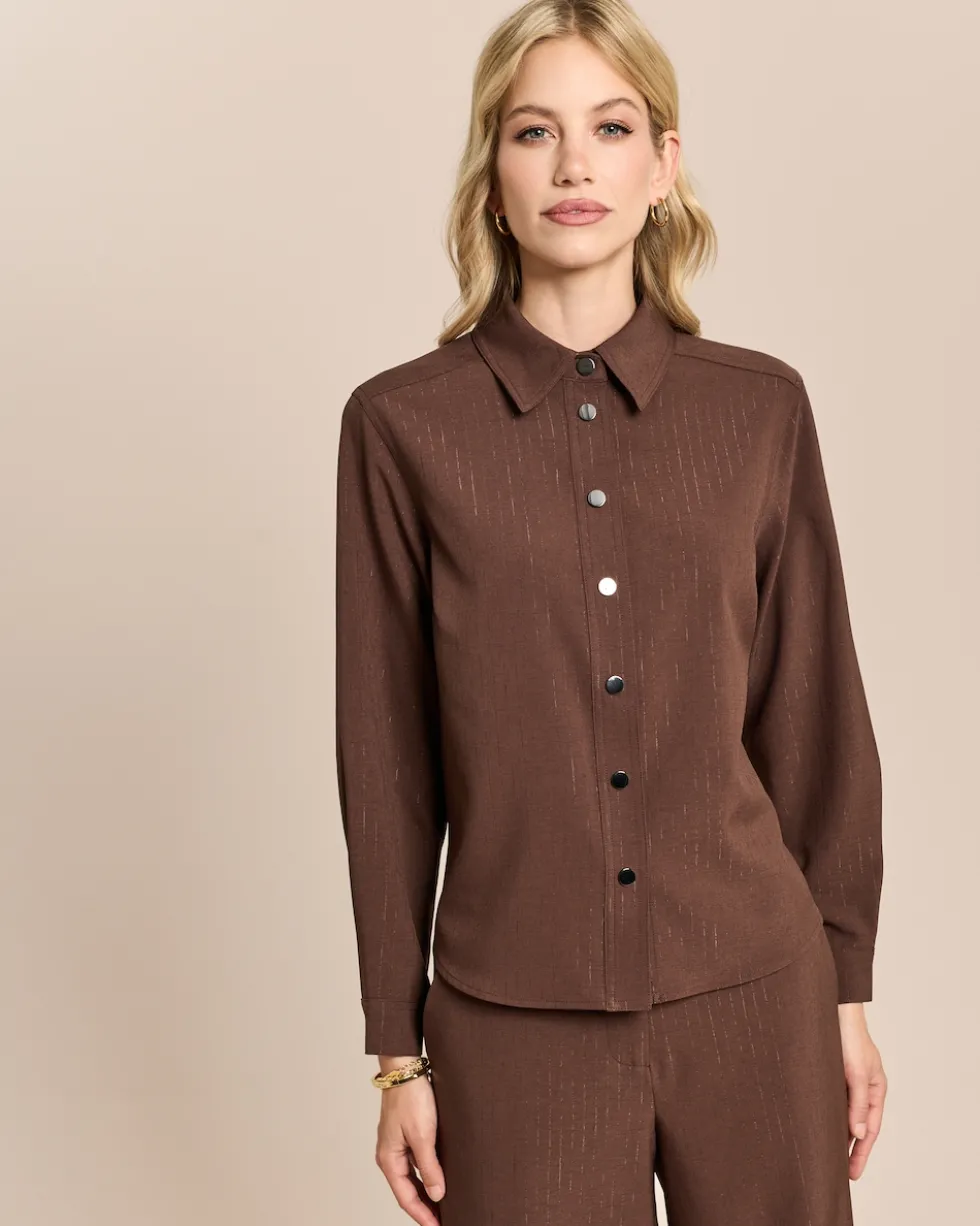 Overshirt mit Glanznadelstreifen