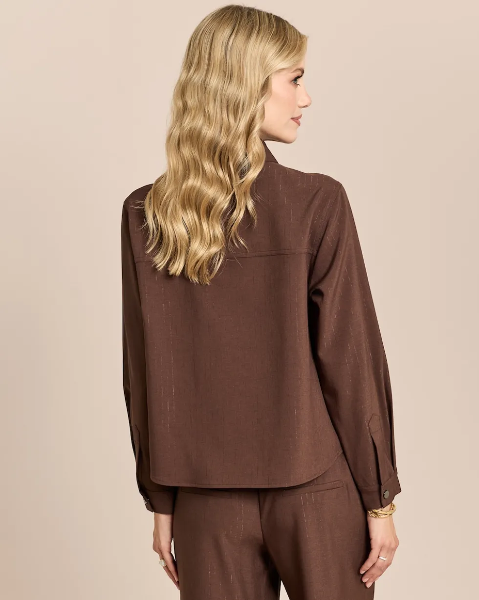 Overshirt mit Glanznadelstreifen
