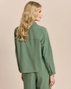 Overshirt mit Glanznadelstreifen