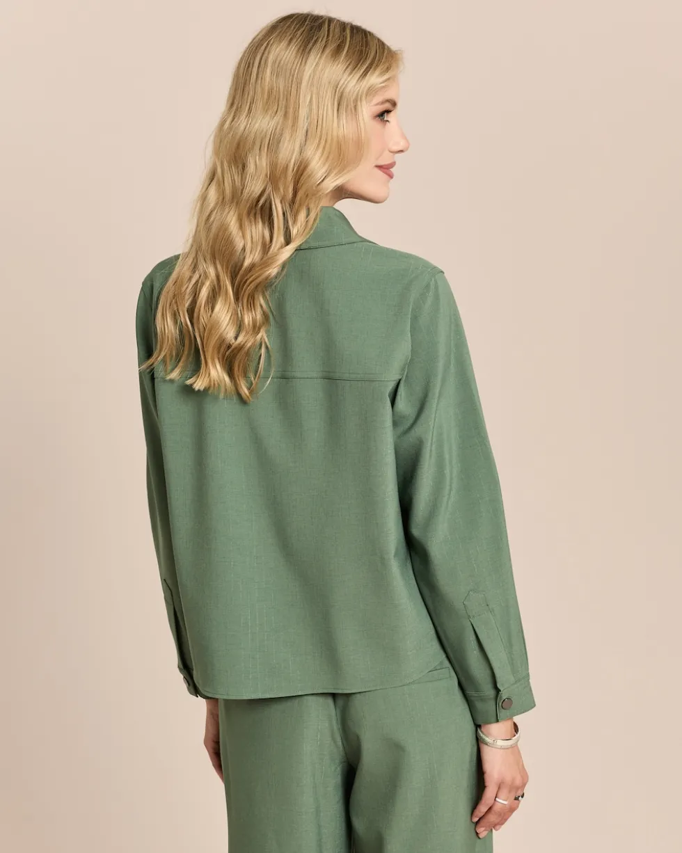 Overshirt mit Glanznadelstreifen