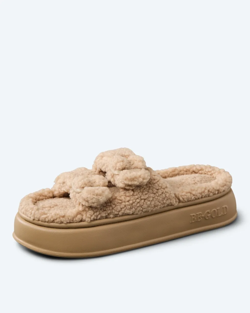 Pantolette mit Teddy-Plüsch