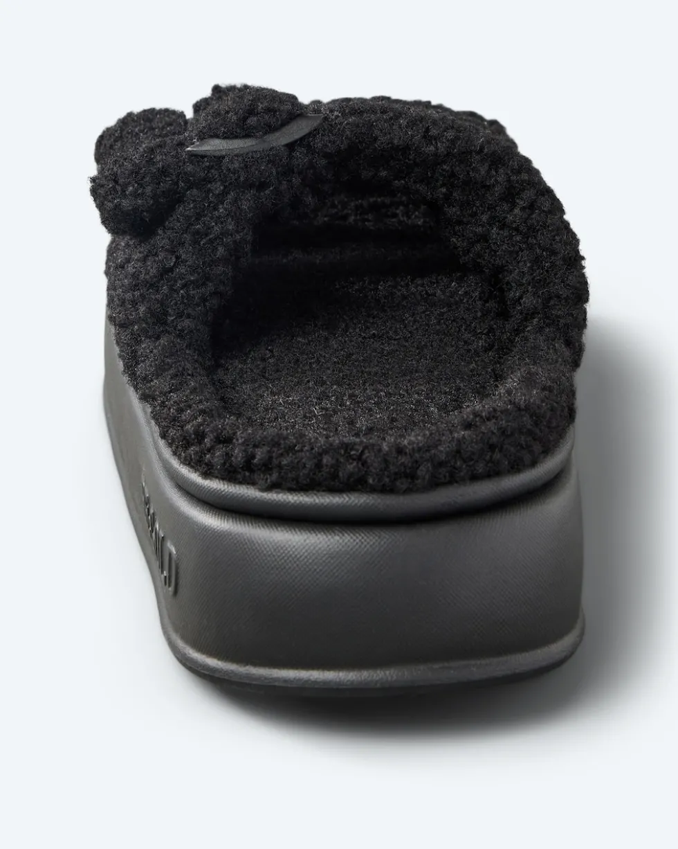 Pantolette mit Teddy-Plüsch