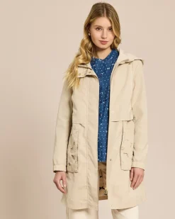 Parka-Jacke mit floralem Besatz