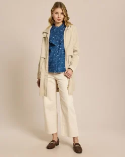 Parka-Jacke mit floralem Besatz