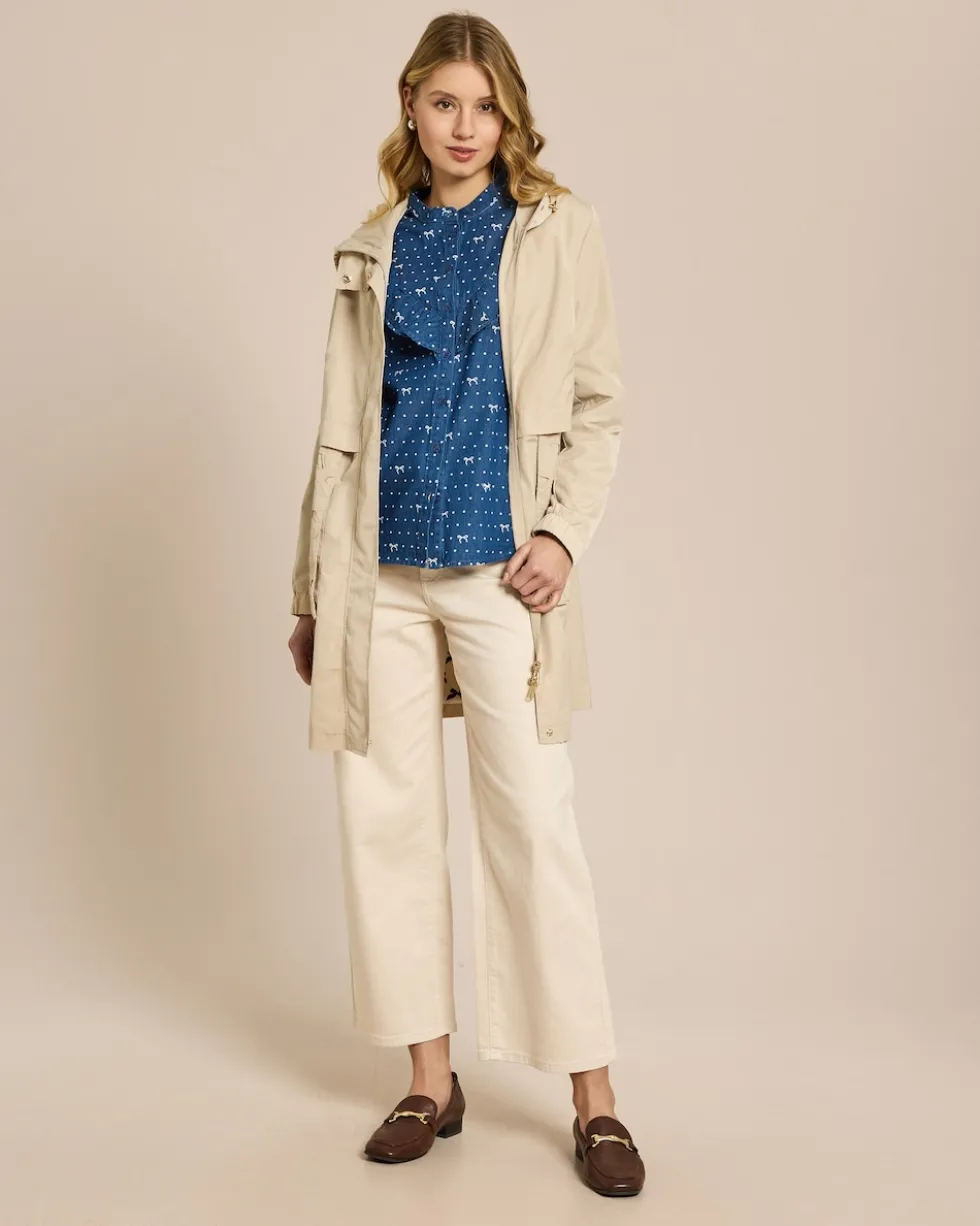 Parka-Jacke mit floralem Besatz