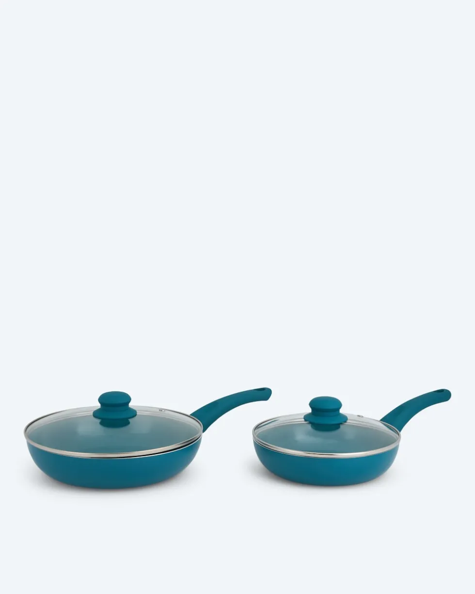 Pfanne + Glasdeckel, 2tlg.