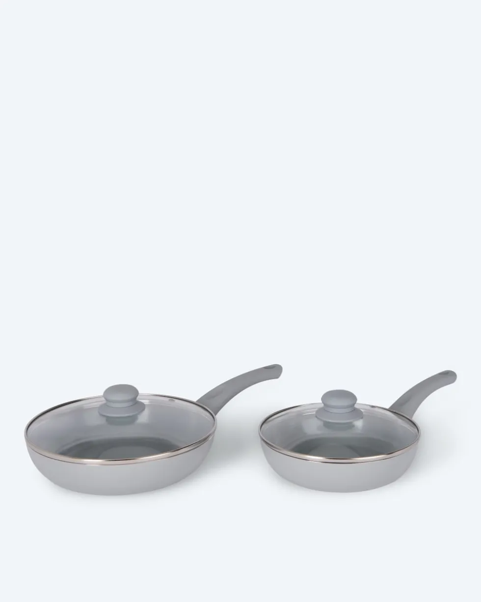 Pfanne + Glasdeckel, 2tlg.