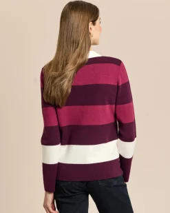 Polo-Pullover mit Blockstreifen