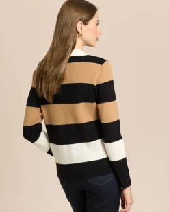 Polo-Pullover mit Blockstreifen