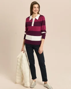 Polo-Pullover mit Blockstreifen