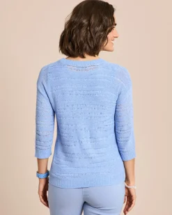 Pullover aus Bändchengarn mit Ajour-Muster