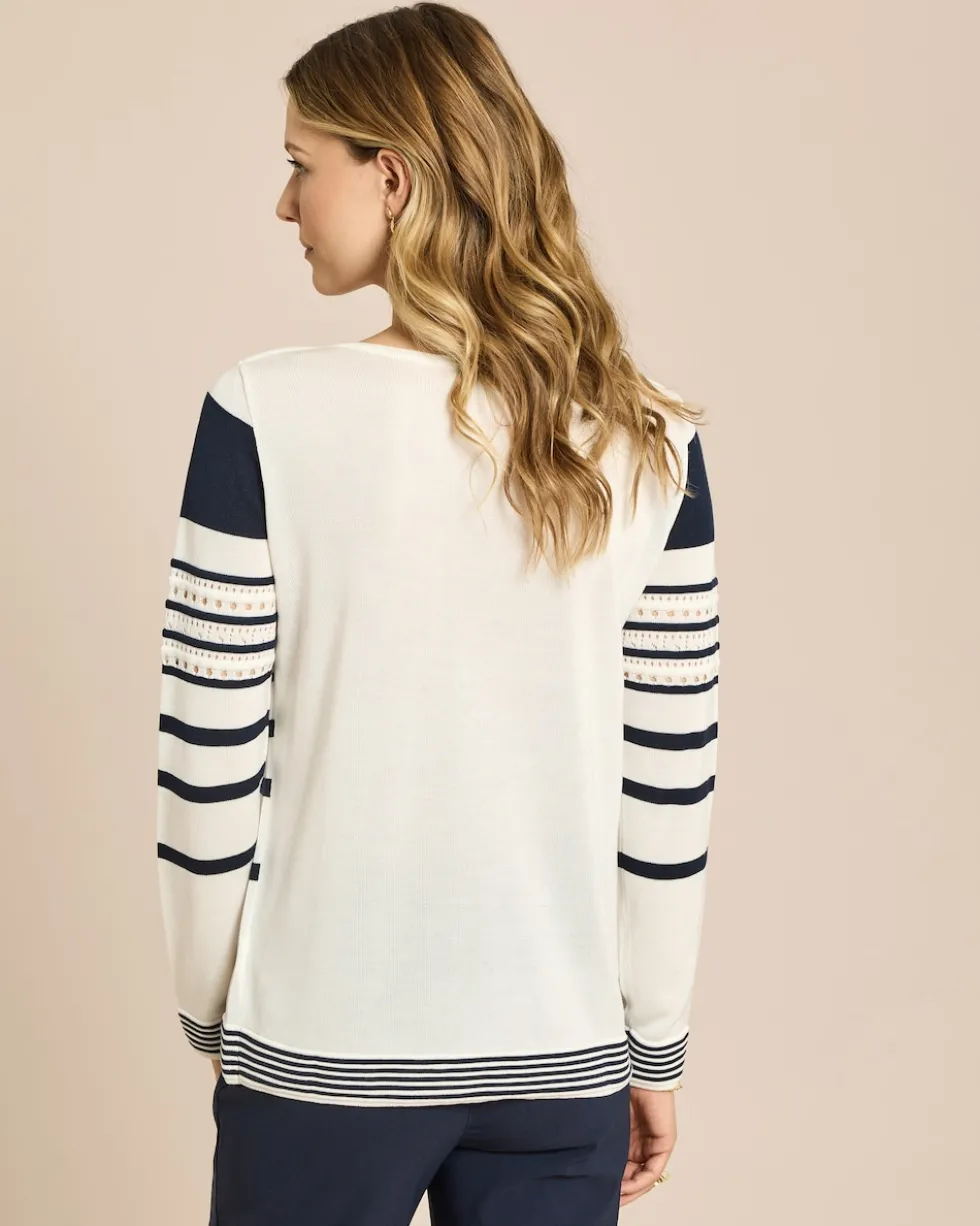 Pullover aus Lyocell mit Streifen