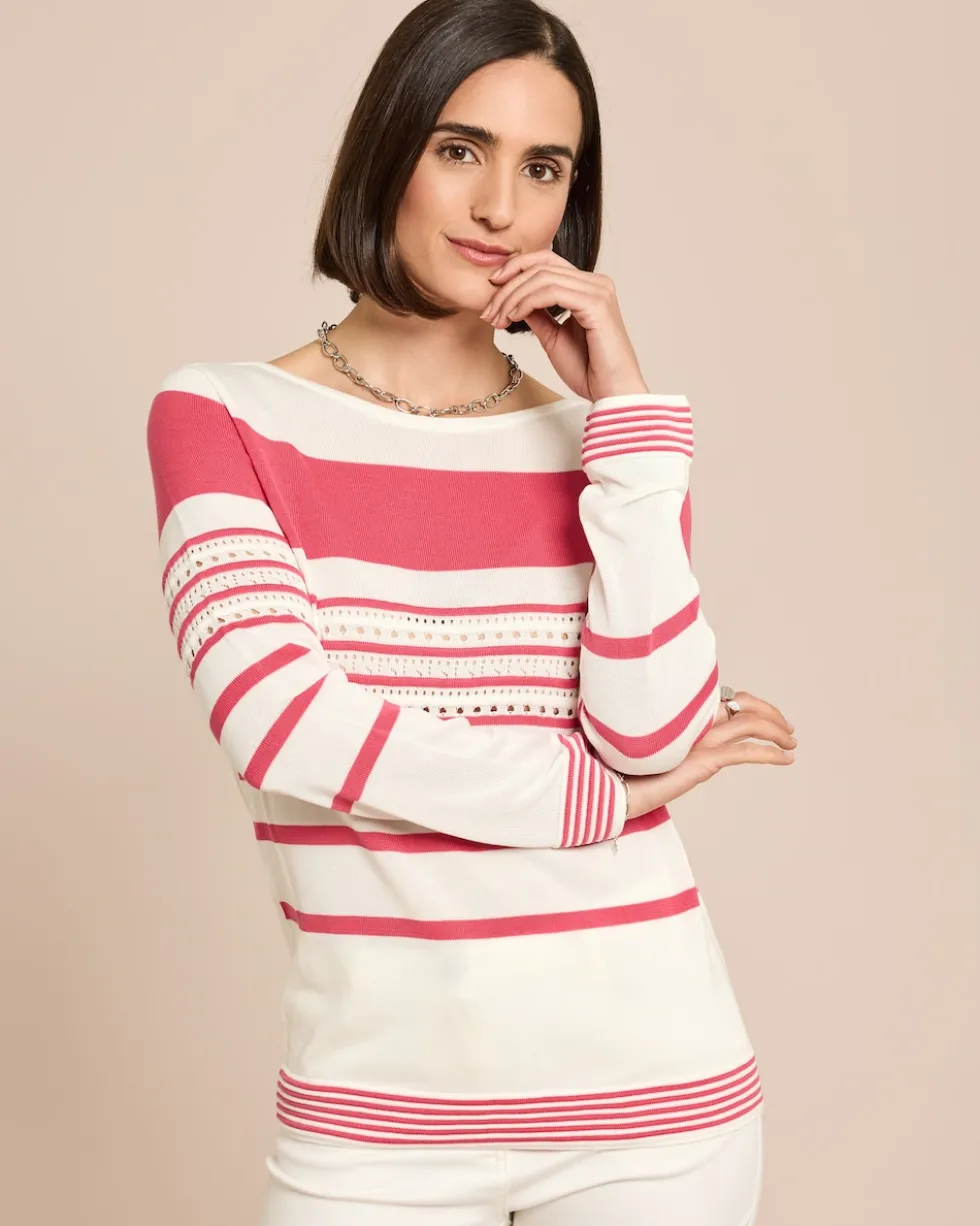 Pullover aus Lyocell mit Streifen