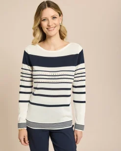 Pullover aus Lyocell mit Streifen