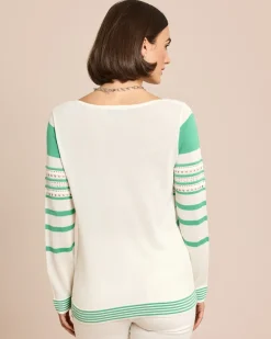 Pullover aus Lyocell mit Streifen