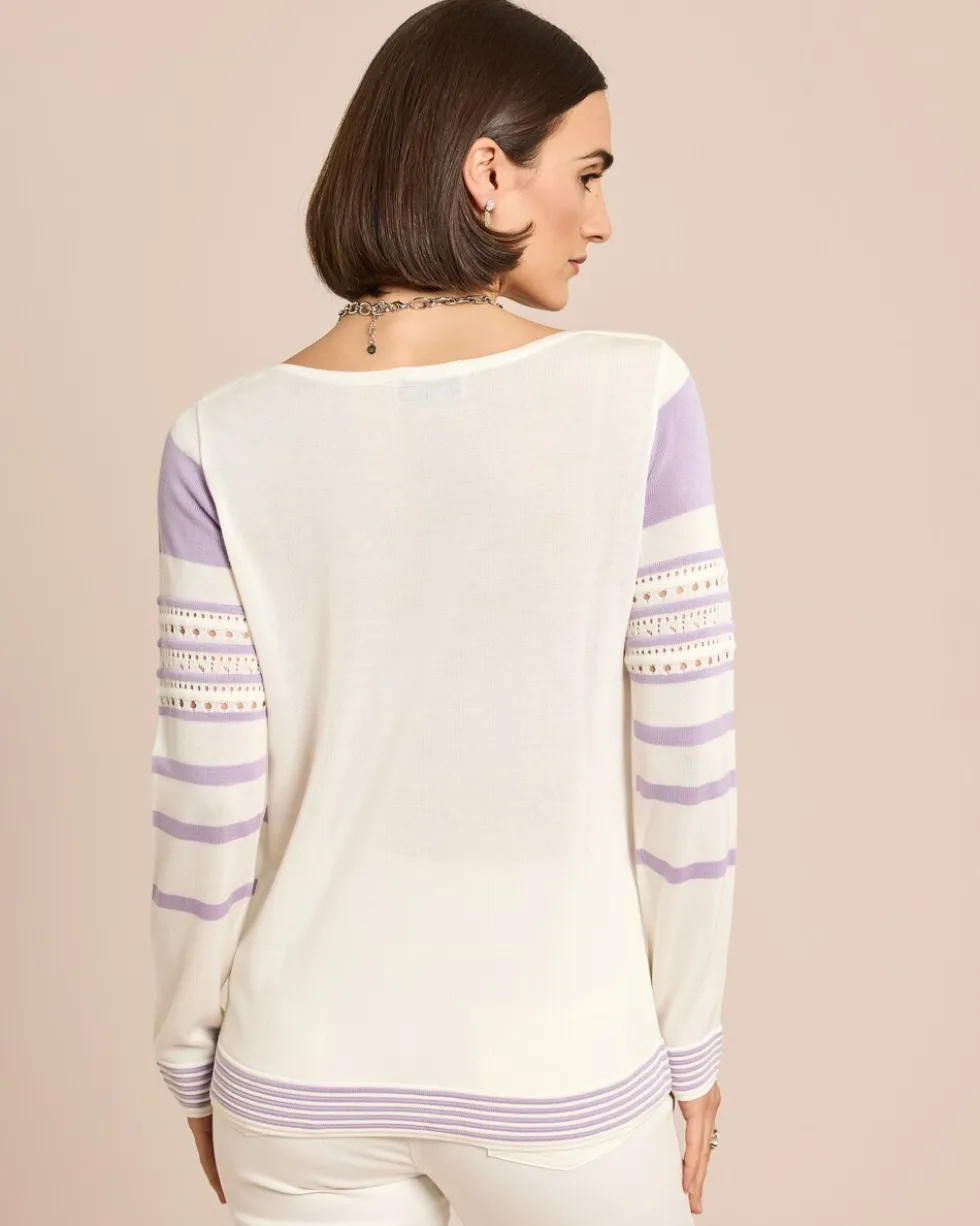 Pullover aus Lyocell mit Streifen