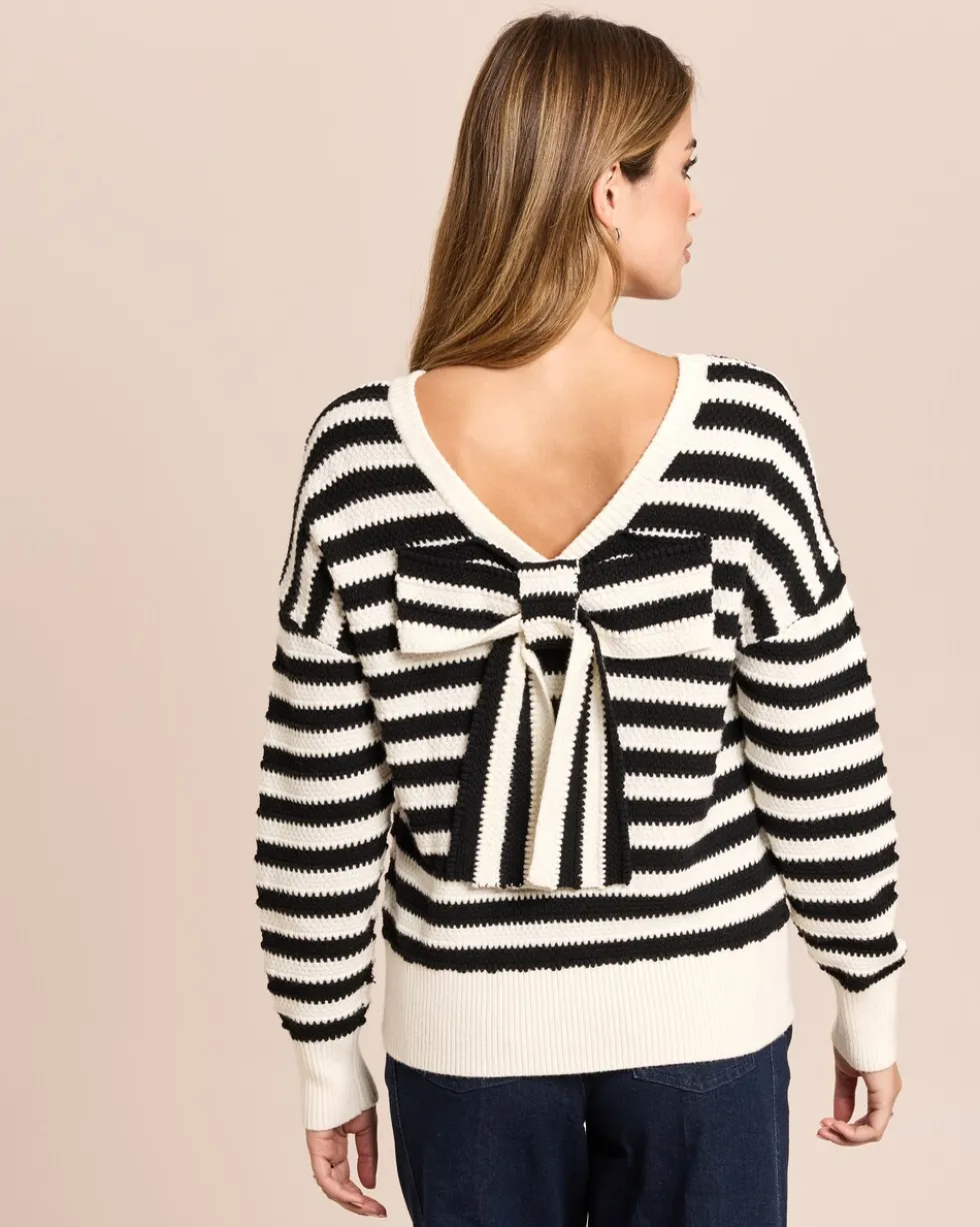 Pullover gestreift mit Schleife