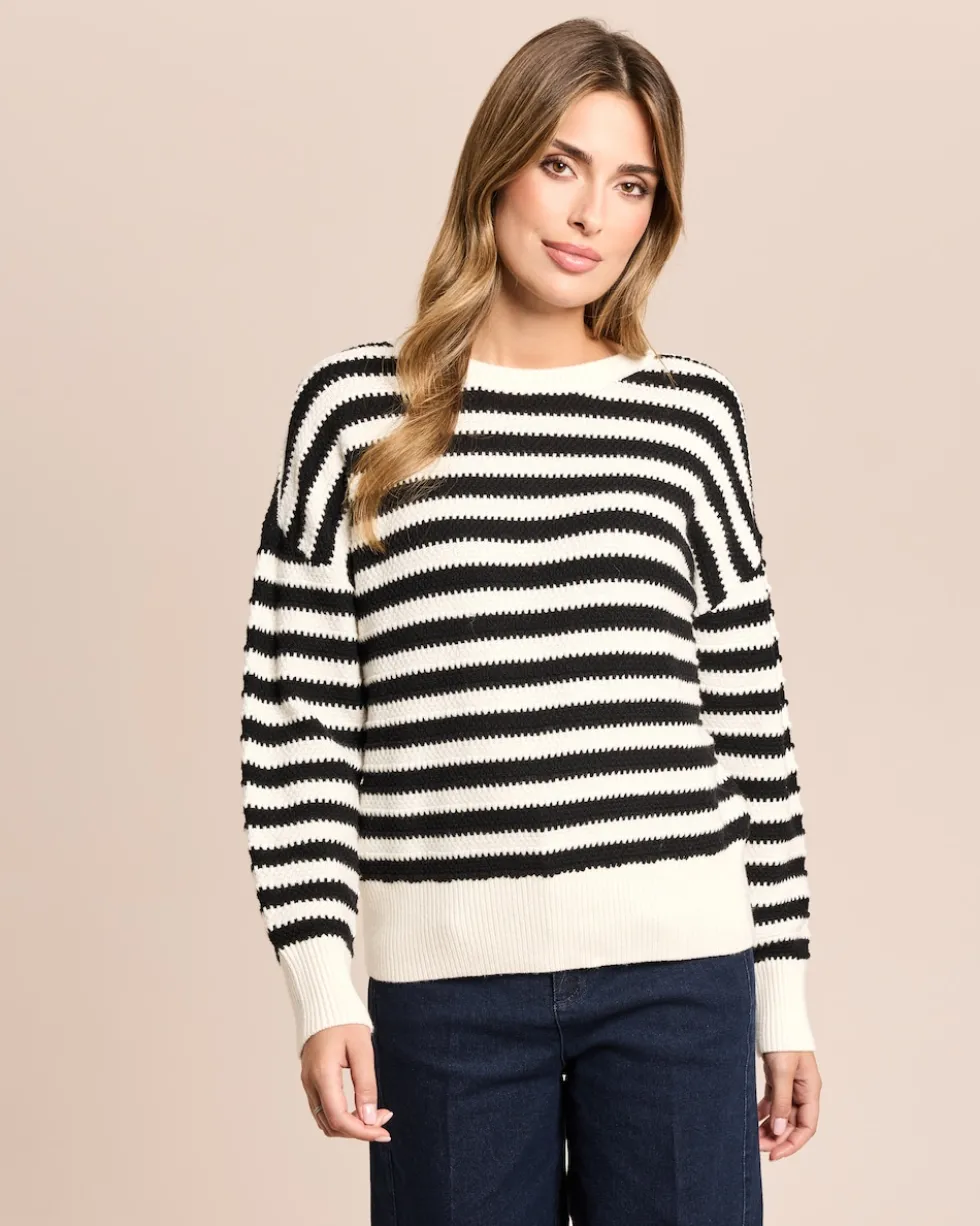 Pullover gestreift mit Schleife