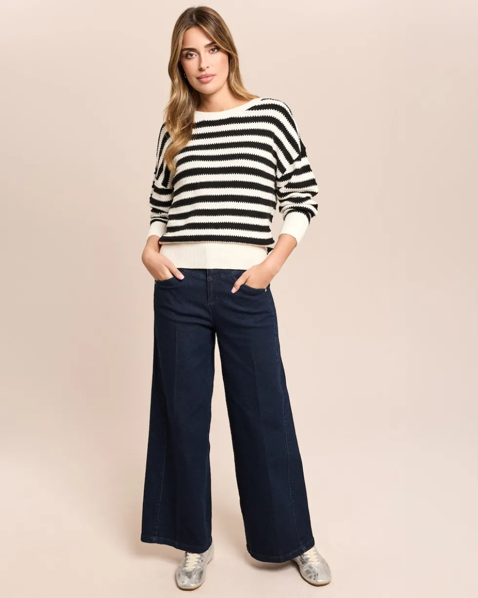 Pullover gestreift mit Schleife