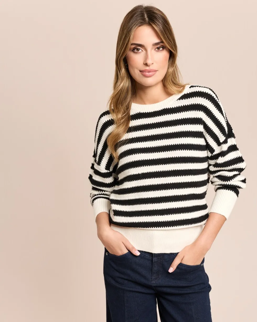 Pullover gestreift mit Schleife