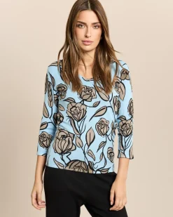 Pullover gezeichnete Blumen