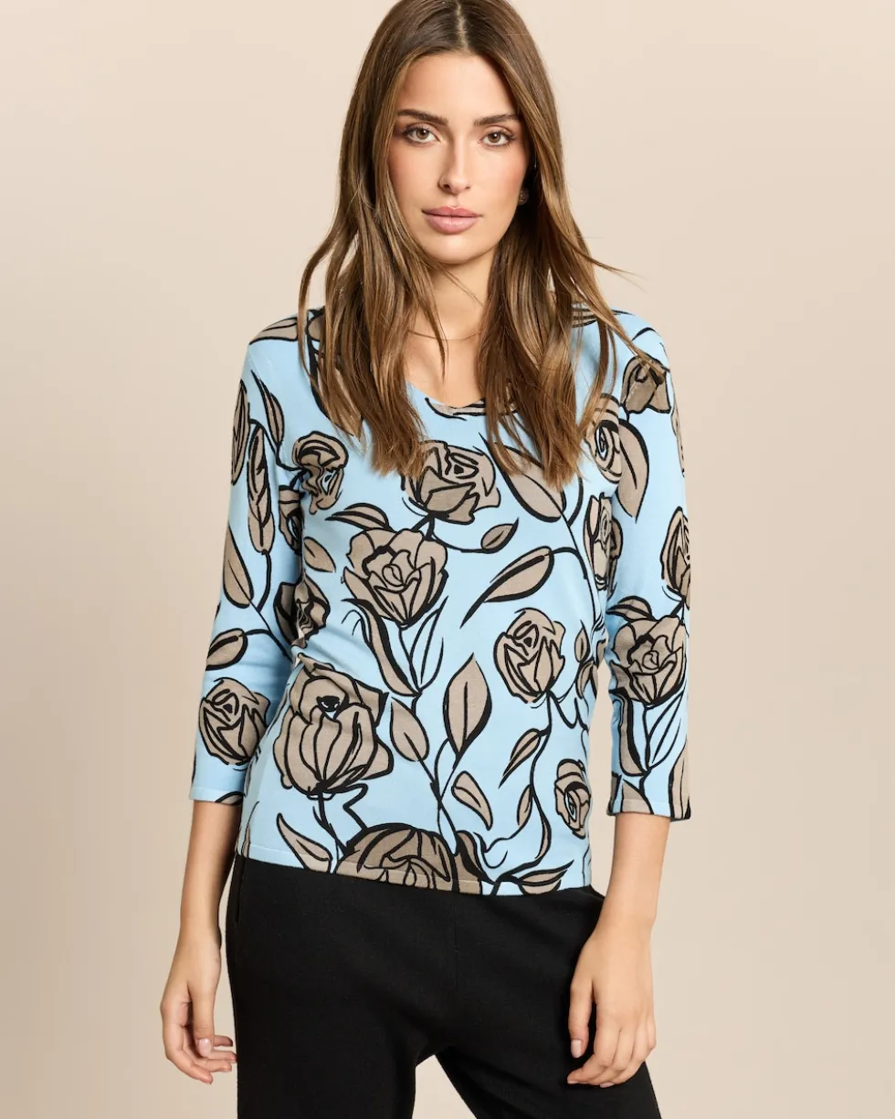 Pullover gezeichnete Blumen