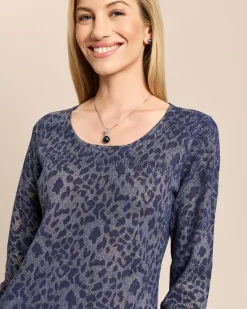 Pullover mit Ajourstrick und Lackfoil