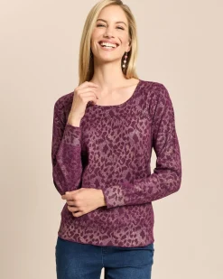 Pullover mit Ajourstrick und Lackfoil
