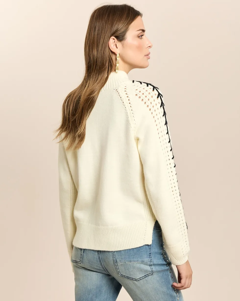 Pullover mit Ajourstrick, Zierstick
