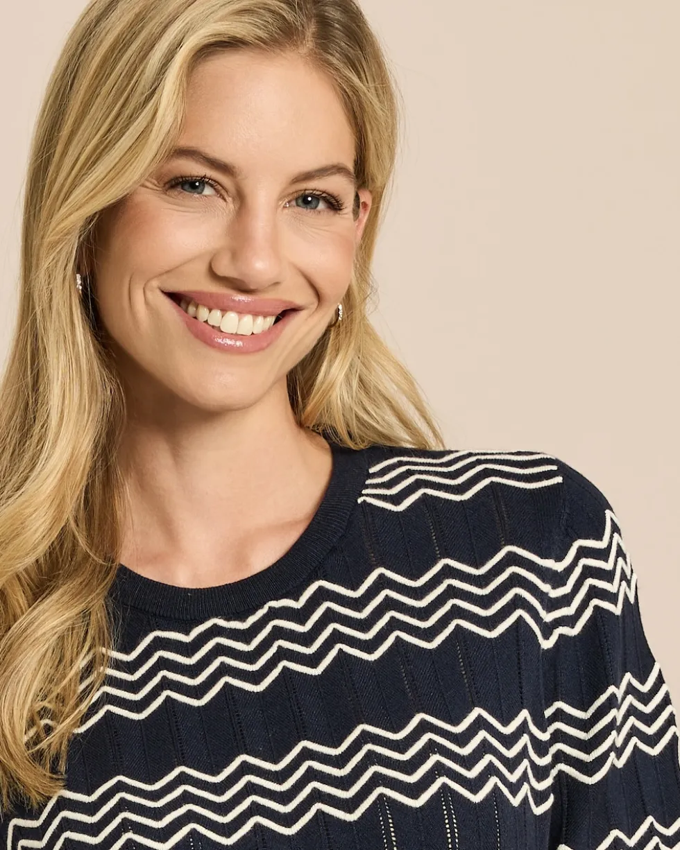 Pullover mit Ajour-Wellen-Muster