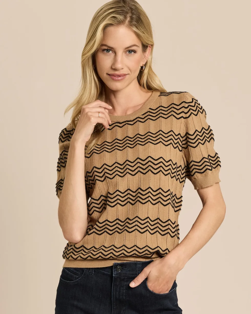 Pullover mit Ajour-Wellen-Muster
