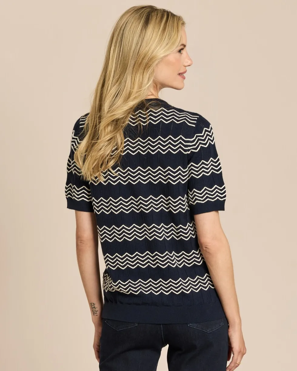 Pullover mit Ajour-Wellen-Muster