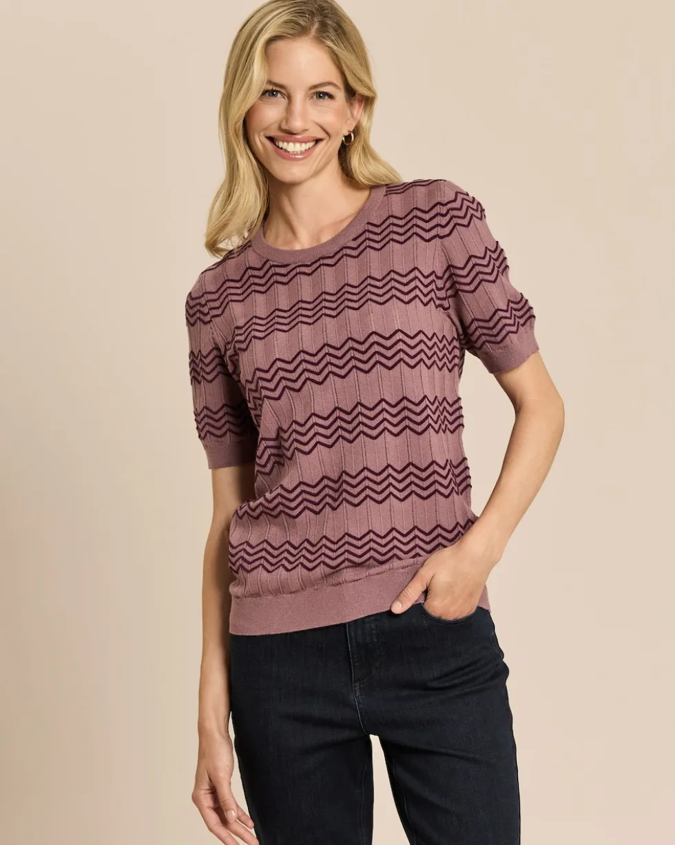 Pullover mit Ajour-Wellen-Muster