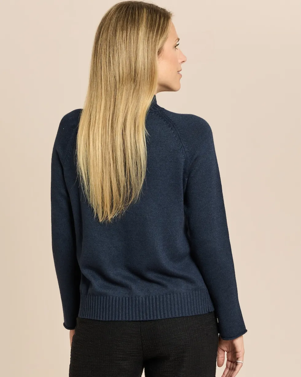 Pullover mit angeschnittenem Stehkragen