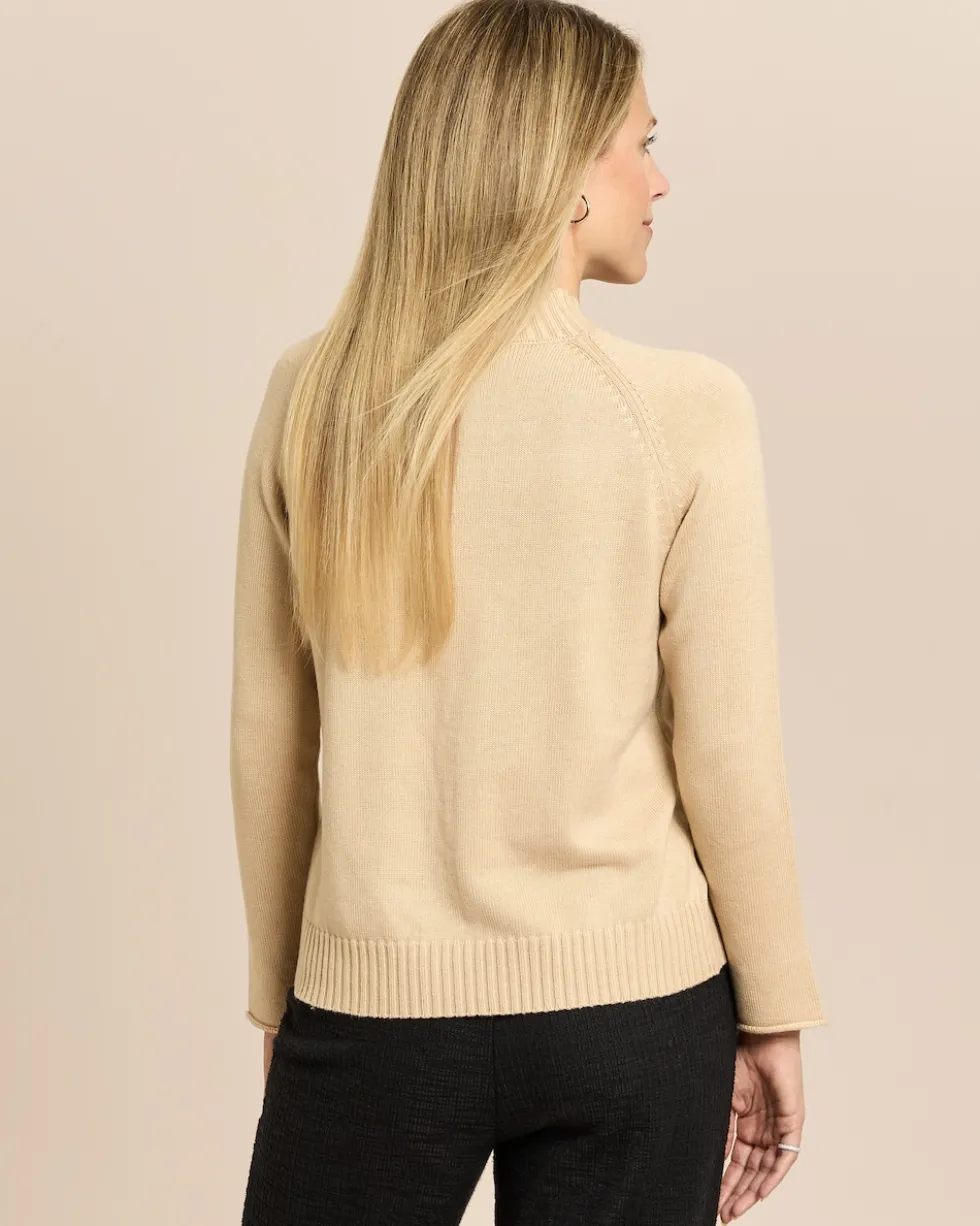 Pullover mit angeschnittenem Stehkragen
