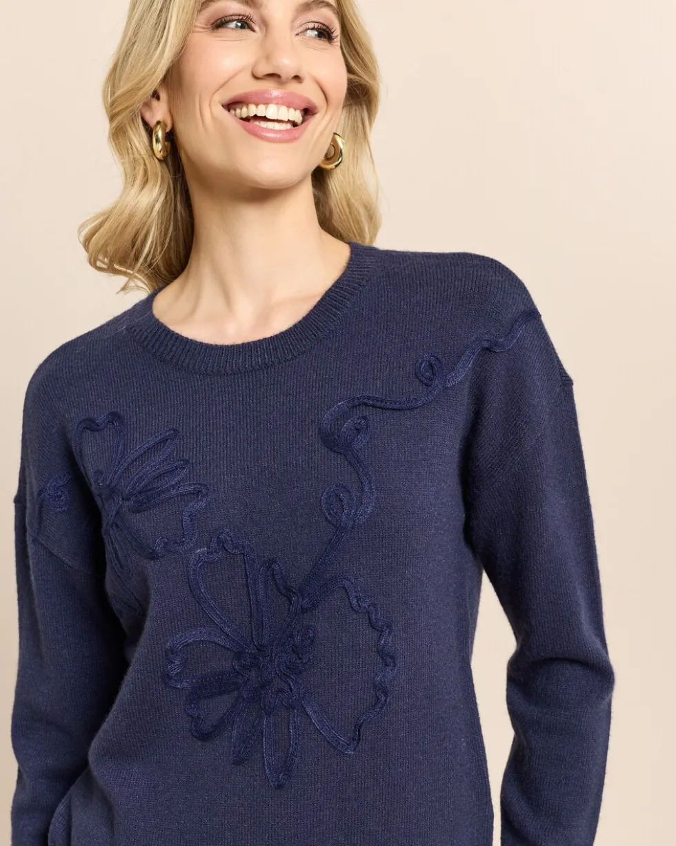 Pullover mit Blumendetail