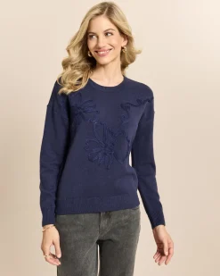 Pullover mit Blumendetail