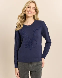 Pullover mit Blumendetail