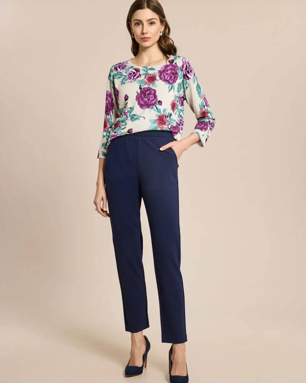 Pullover mit Blumen- und Kettendruck
