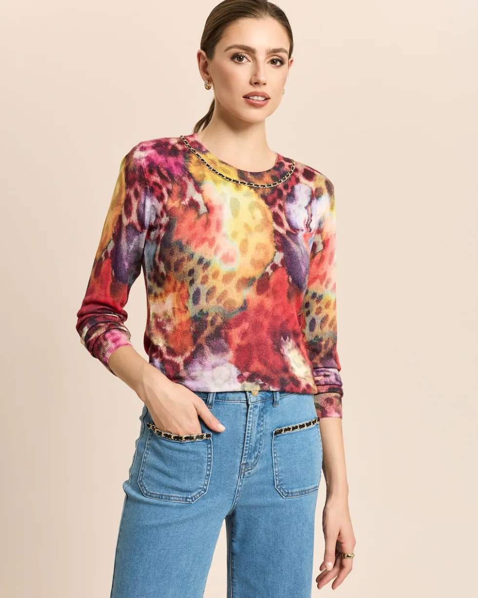 Pullover mit Exklusivdruck und Kette