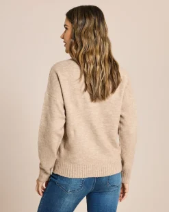 Pullover mit farbiger Brusttasche