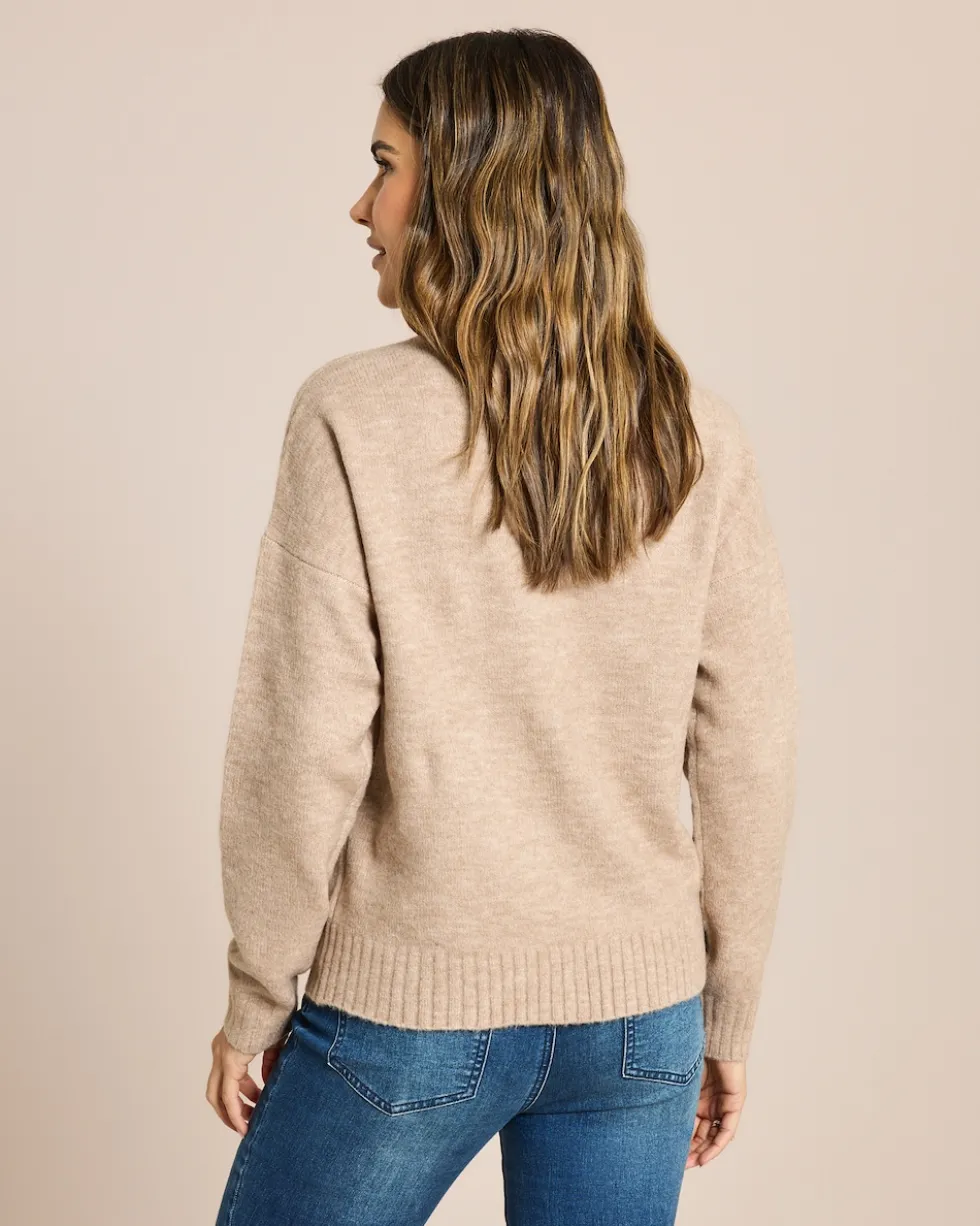 Pullover mit farbiger Brusttasche