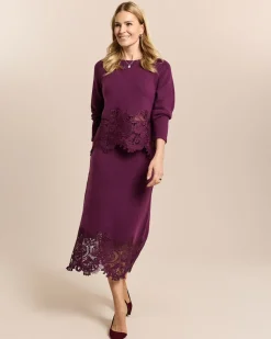 Pullover mit Kaschmir und Spitze