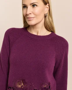 Pullover mit Kaschmir und Spitze