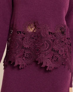 Pullover mit Kaschmir und Spitze