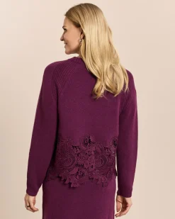 Pullover mit Kaschmir und Spitze